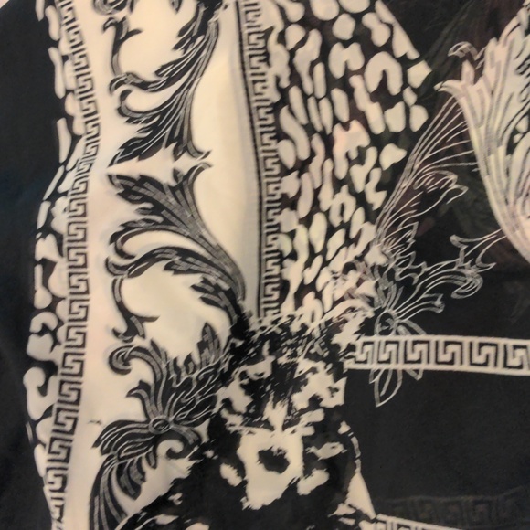 Black and Cream Kimono Summer Beach Cover/ Sz Large - Picture 9 of 11